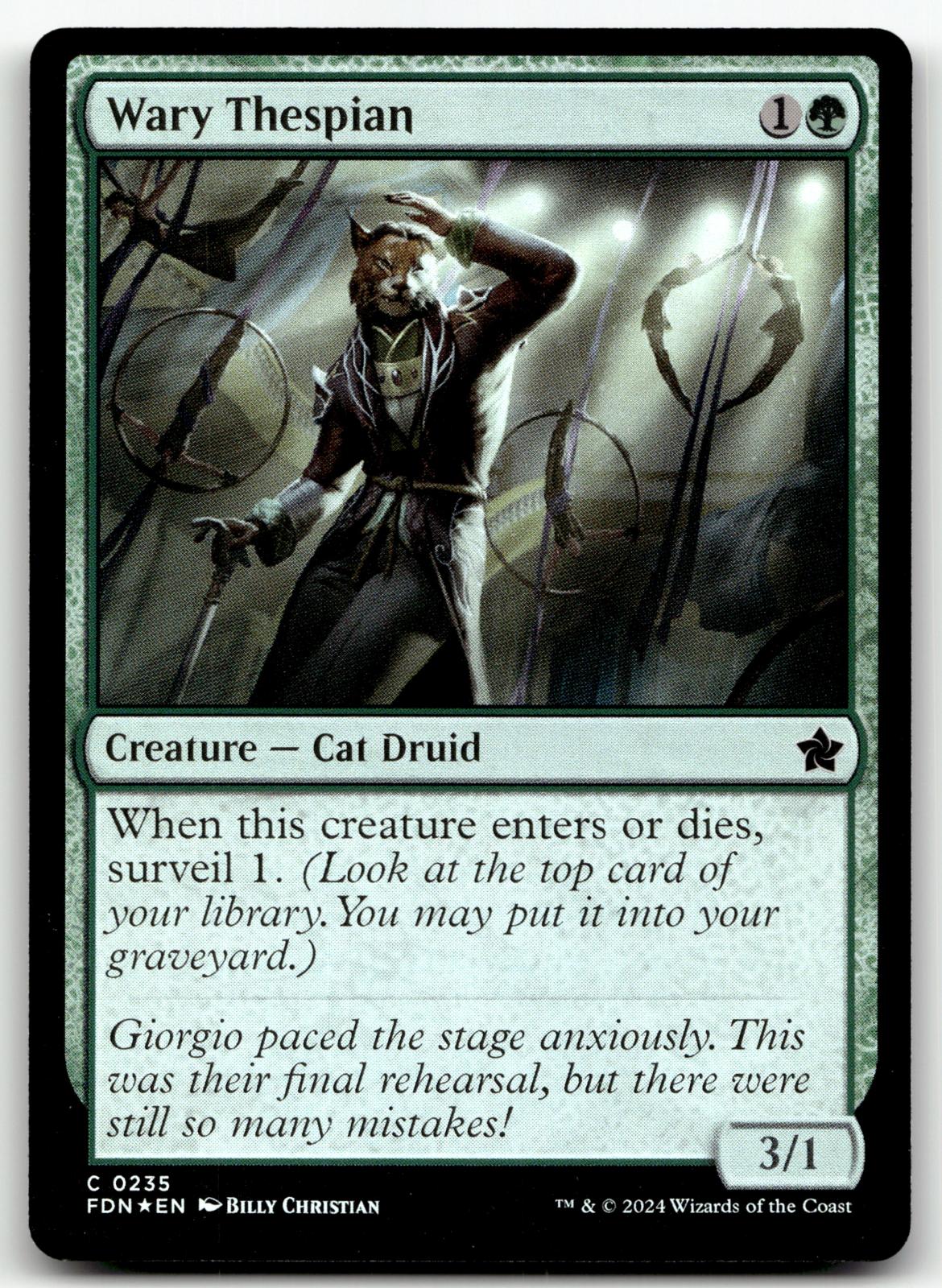 Wary Thespian 235 Common Foundations Magic: The Gathering Foil Near Mint