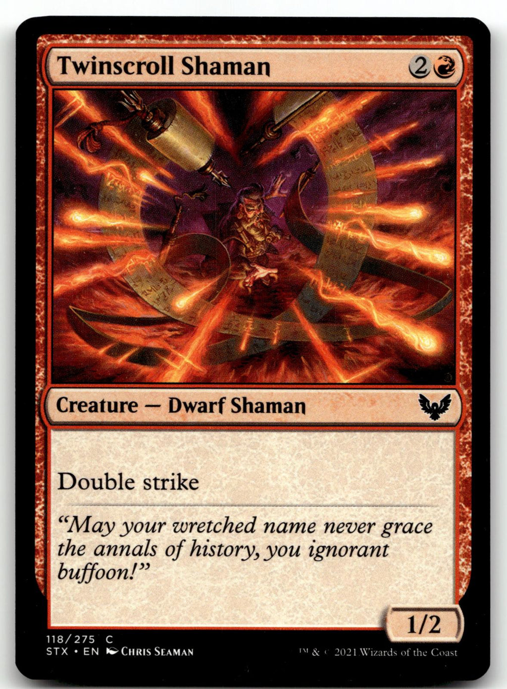 Twinscroll Shaman 118 Common Strixhaven: School of Mages Magic: The Gathering NM