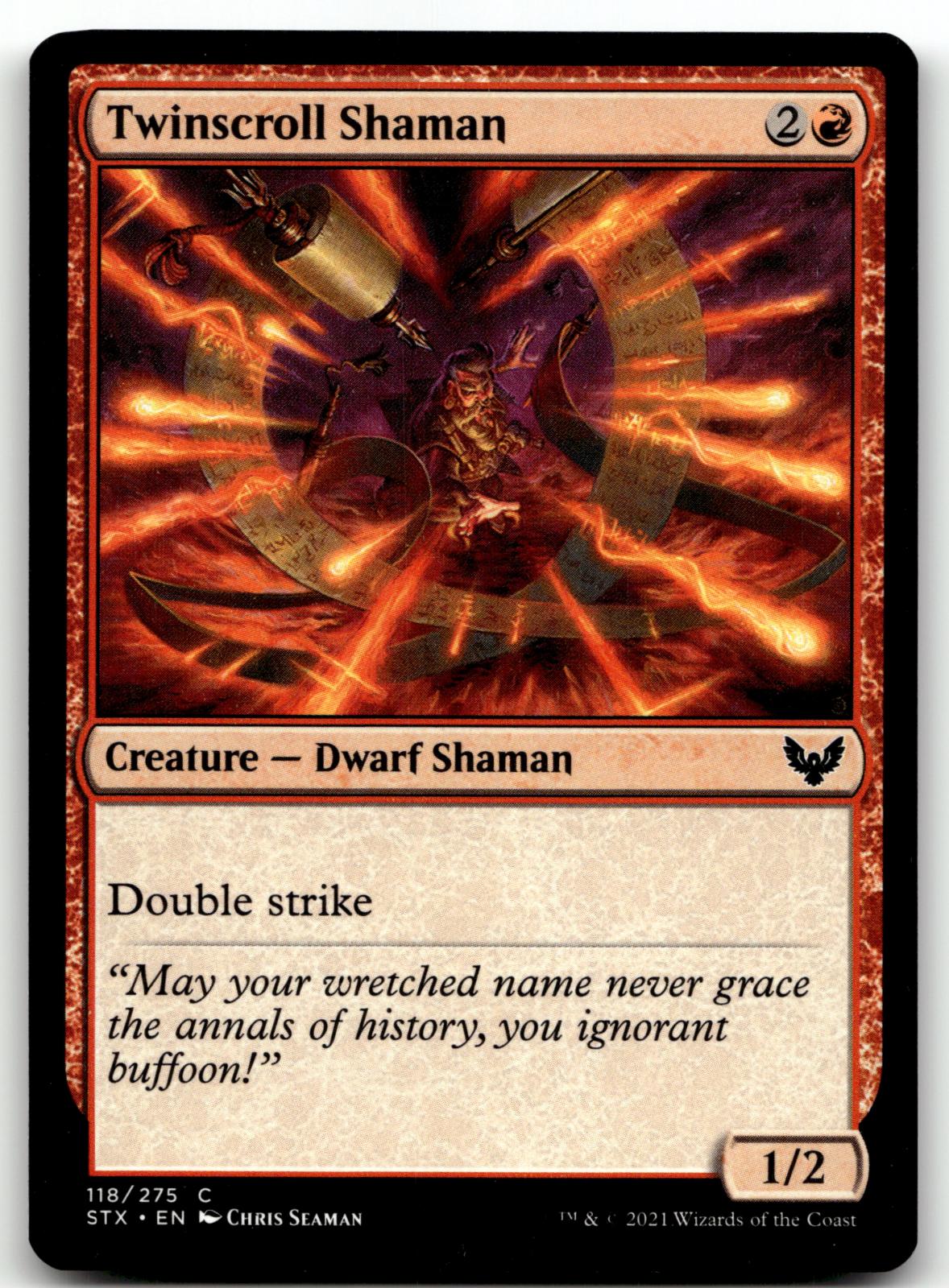 Twinscroll Shaman 118 Common Strixhaven: School of Mages Magic: The Gathering NM