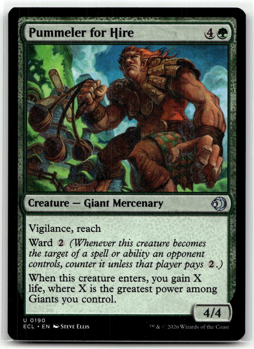 Pummeler for Hire 190 Uncommon Lorwyn Eclipsed Magic: The Gathering Near Mint