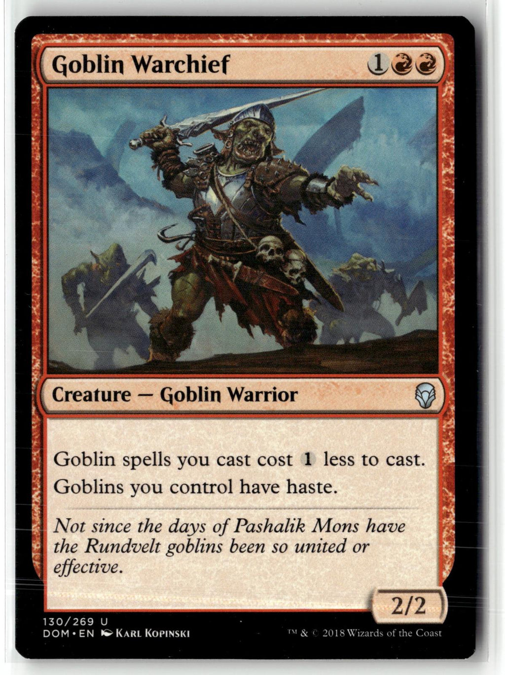 Goblin Warchief 130 Uncommon Dominaria Magic: The Gathering Near Mint