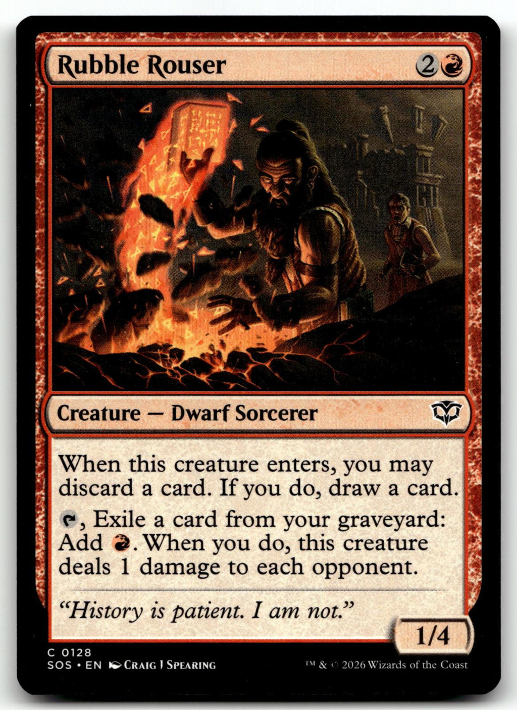 Rubble Rouser 128 Common Secrets of Strixhaven Magic: The Gathering Near Mint