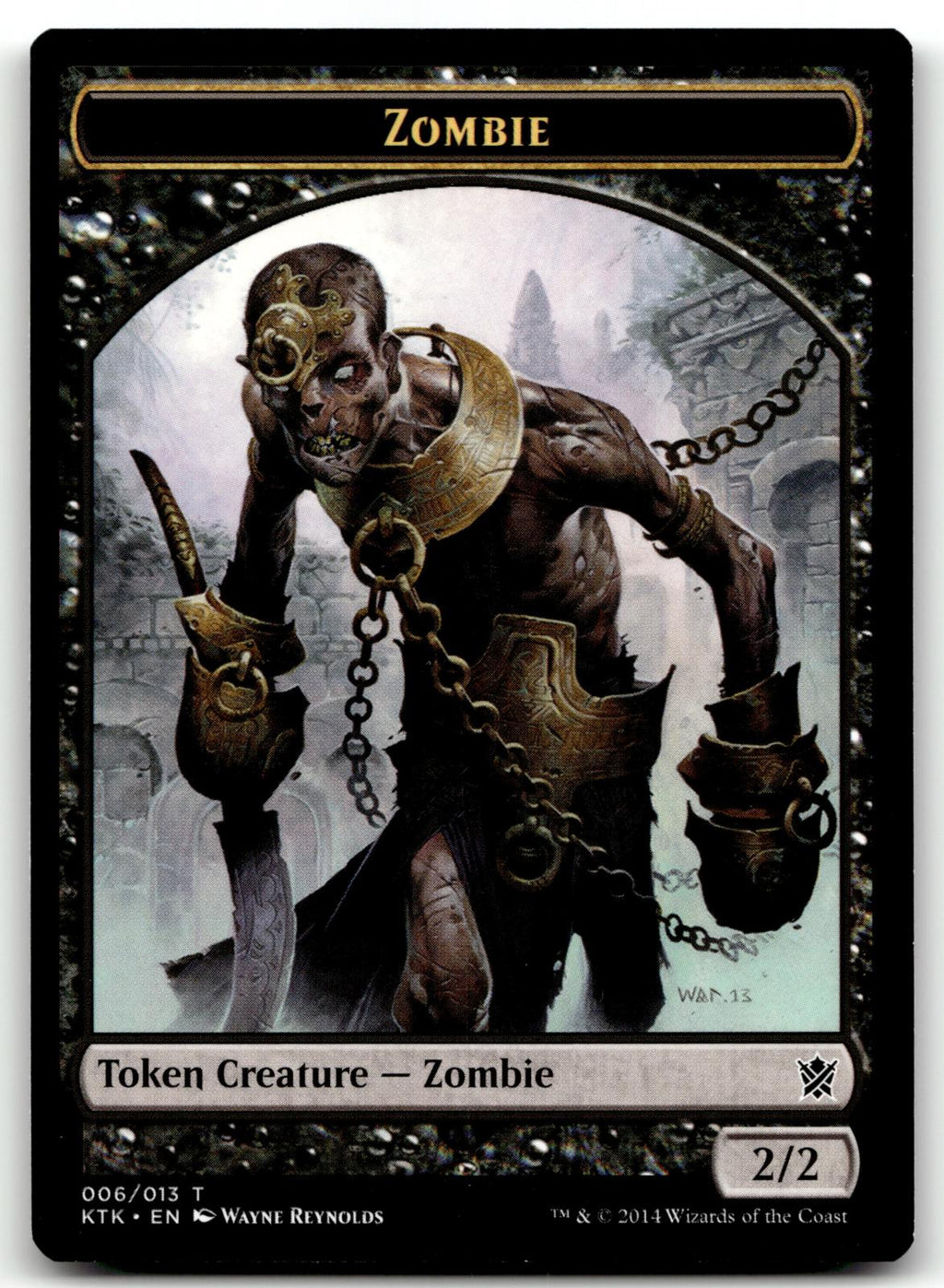 Zombie Token 6 Token Khans of Tarkir Magic: The Gathering Near Mint