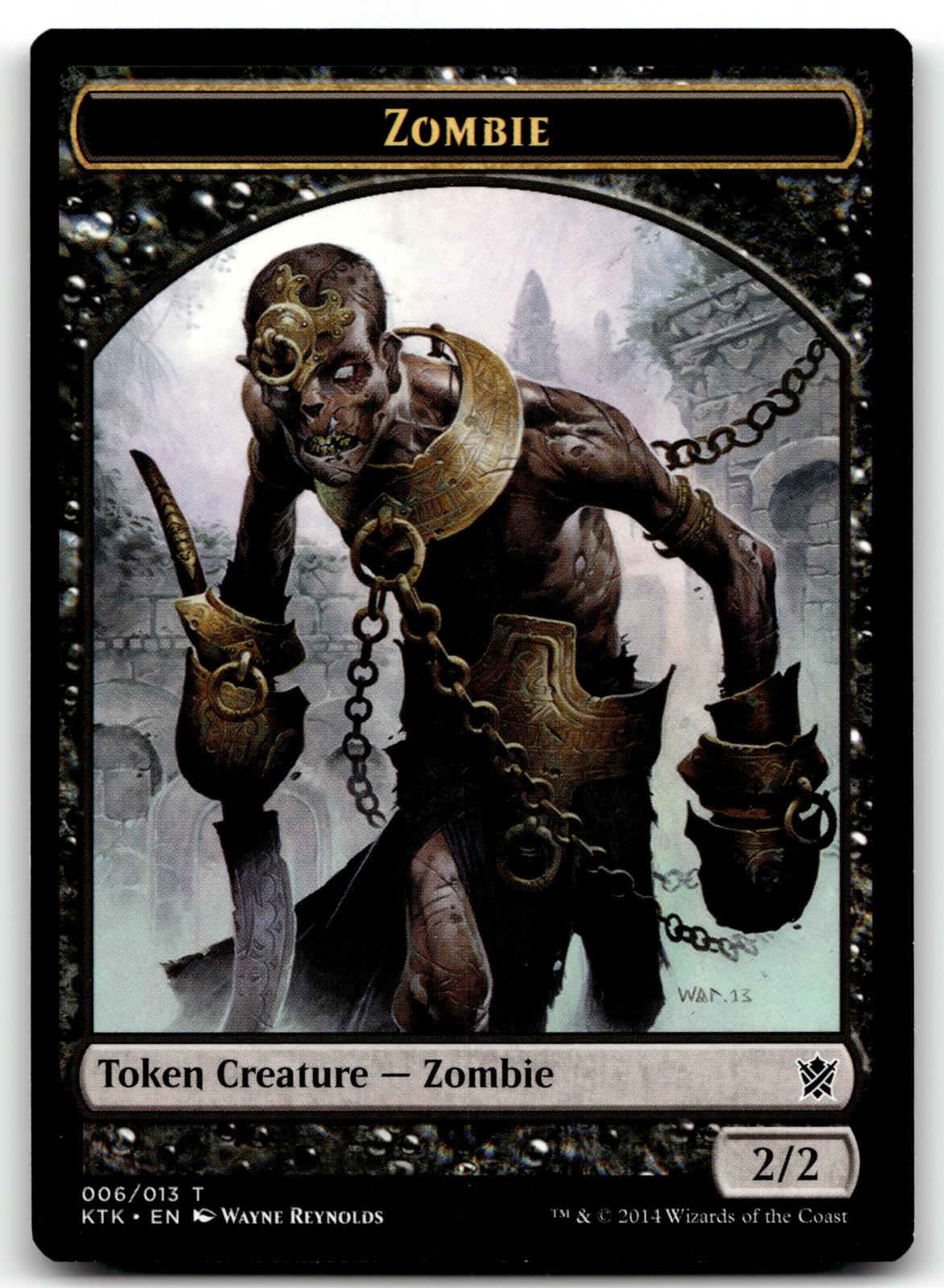 Zombie Token 6 Token Khans of Tarkir Magic: The Gathering Near Mint