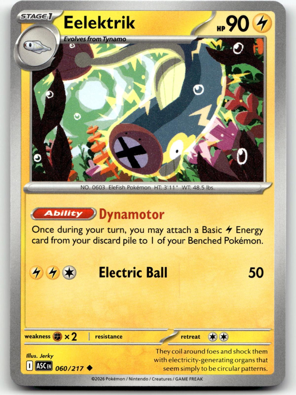Eelektrik 060/217 Uncommon Ascended Heroes Pokemon Near Mint