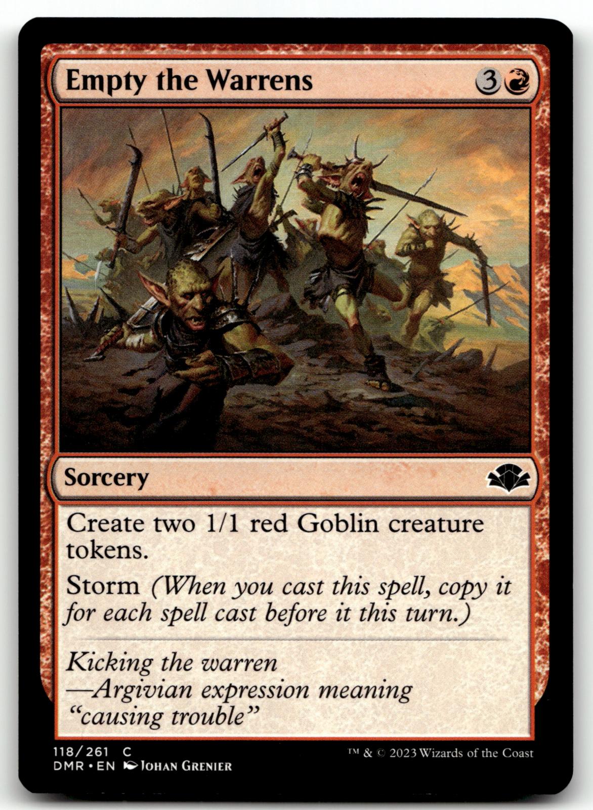 Empty the Warrens 118 Common Dominaria Remastered Magic: The Gathering Near Mint