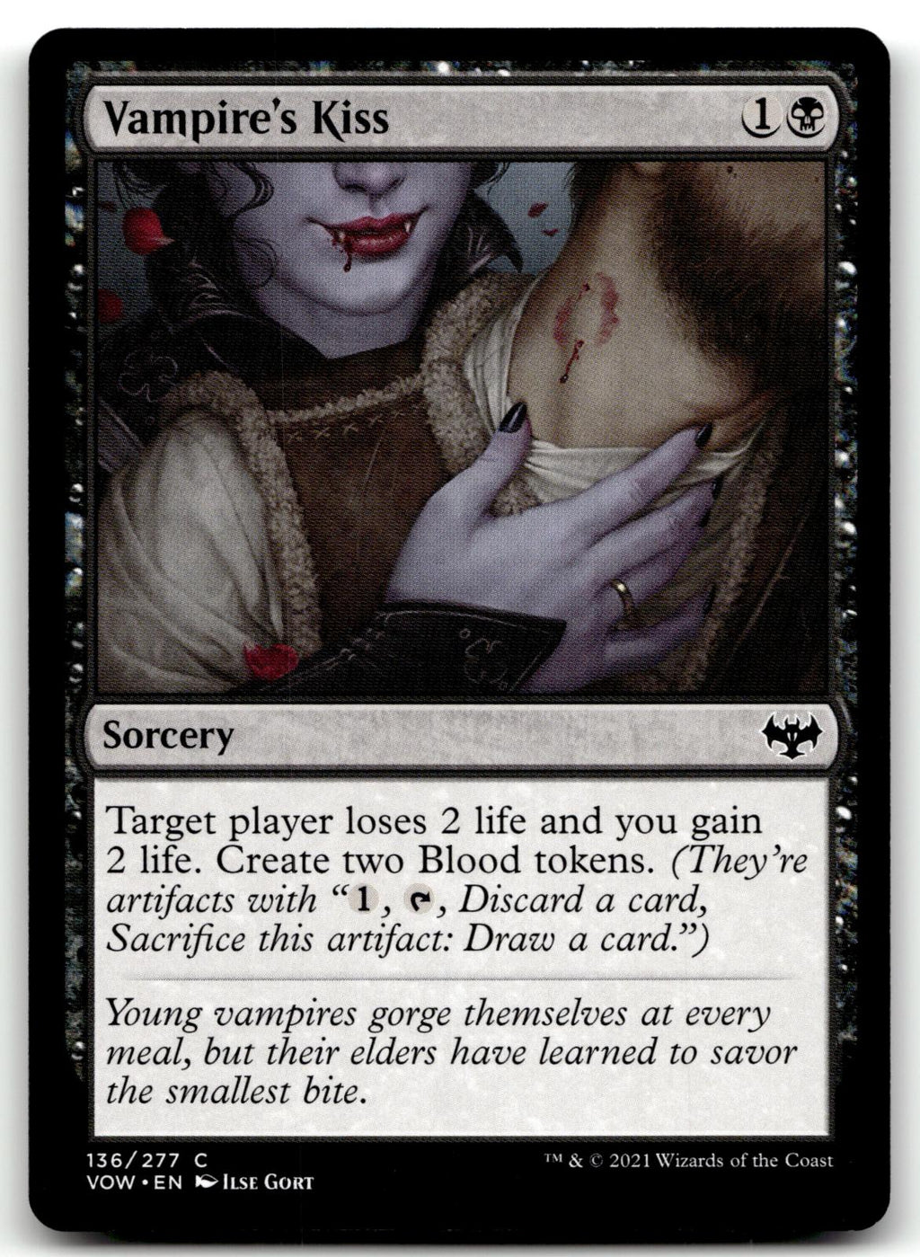Vampire's Kiss 136 Common Innistrad: Crimson Vow Magic: The Gathering Near Mint