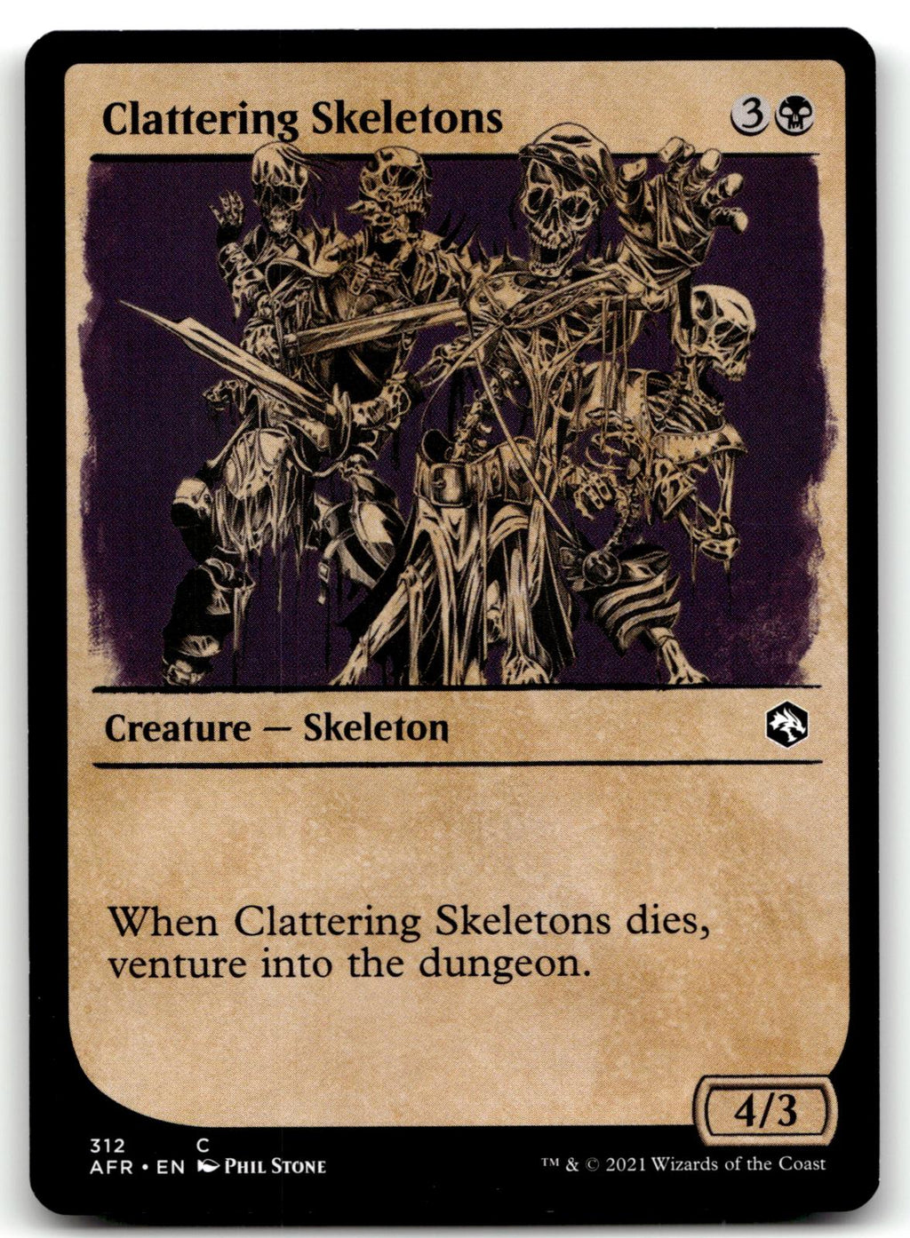 Clattering Skeletons (Showcase) 312 Adventures in the Forgotten Realms Magic: The Gathering NM