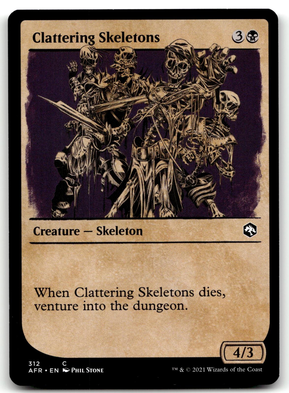 Clattering Skeletons (Showcase) 312 Adventures in the Forgotten Realms Magic: The Gathering NM