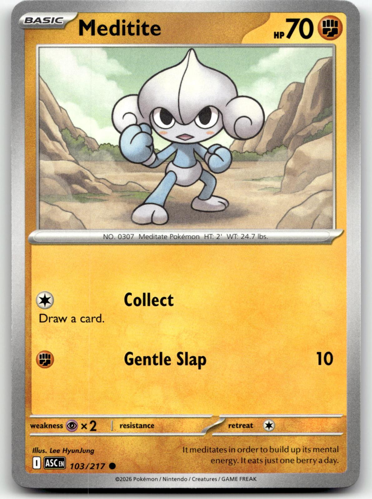 Meditite 103/217 Common Ascended Heroes Pokemon Near Mint