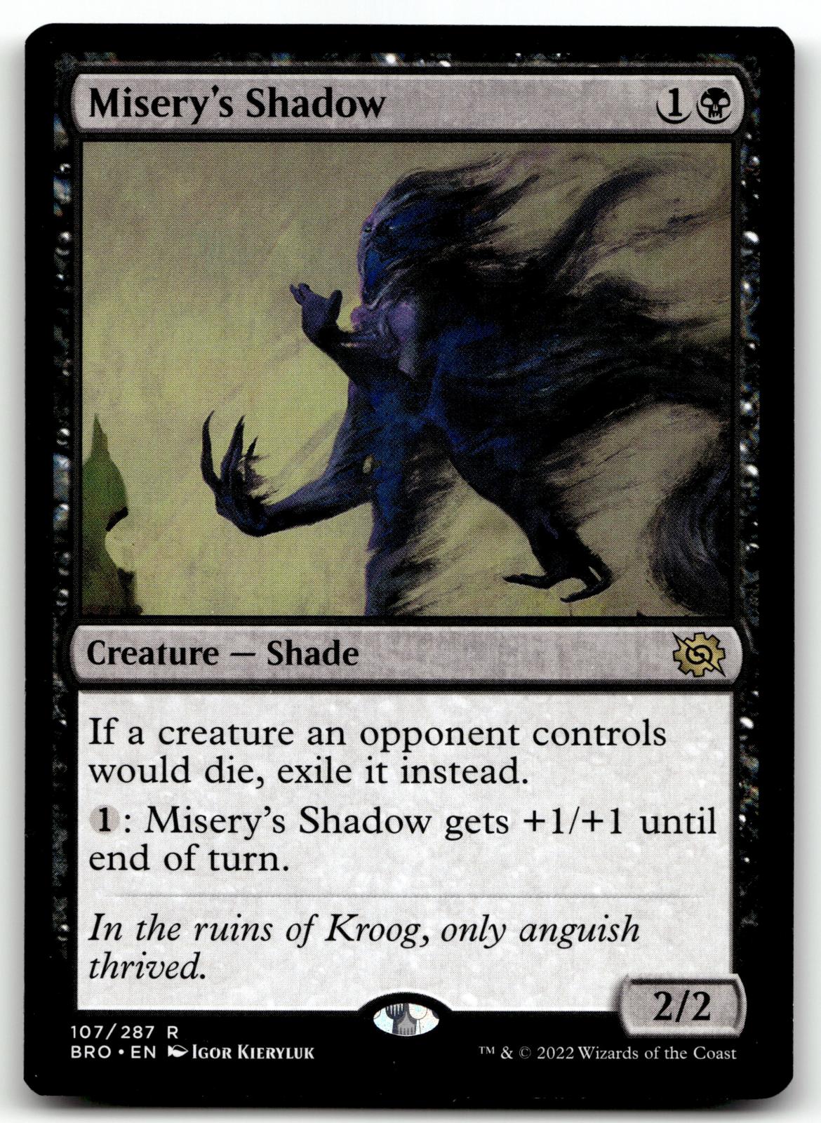 Misery's Shadow 107 Rare The Brothers' War Magic: The Gathering Near Mint
