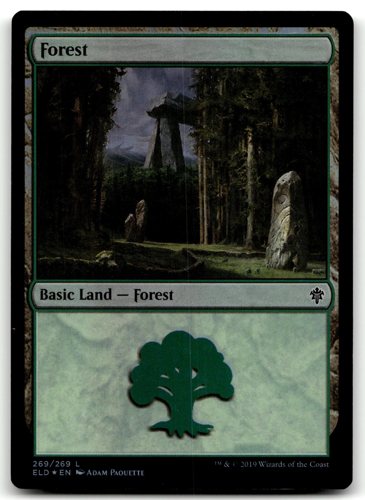 Forest (269) 269 Land Throne of Eldraine Magic: The Gathering Foil Near Mint