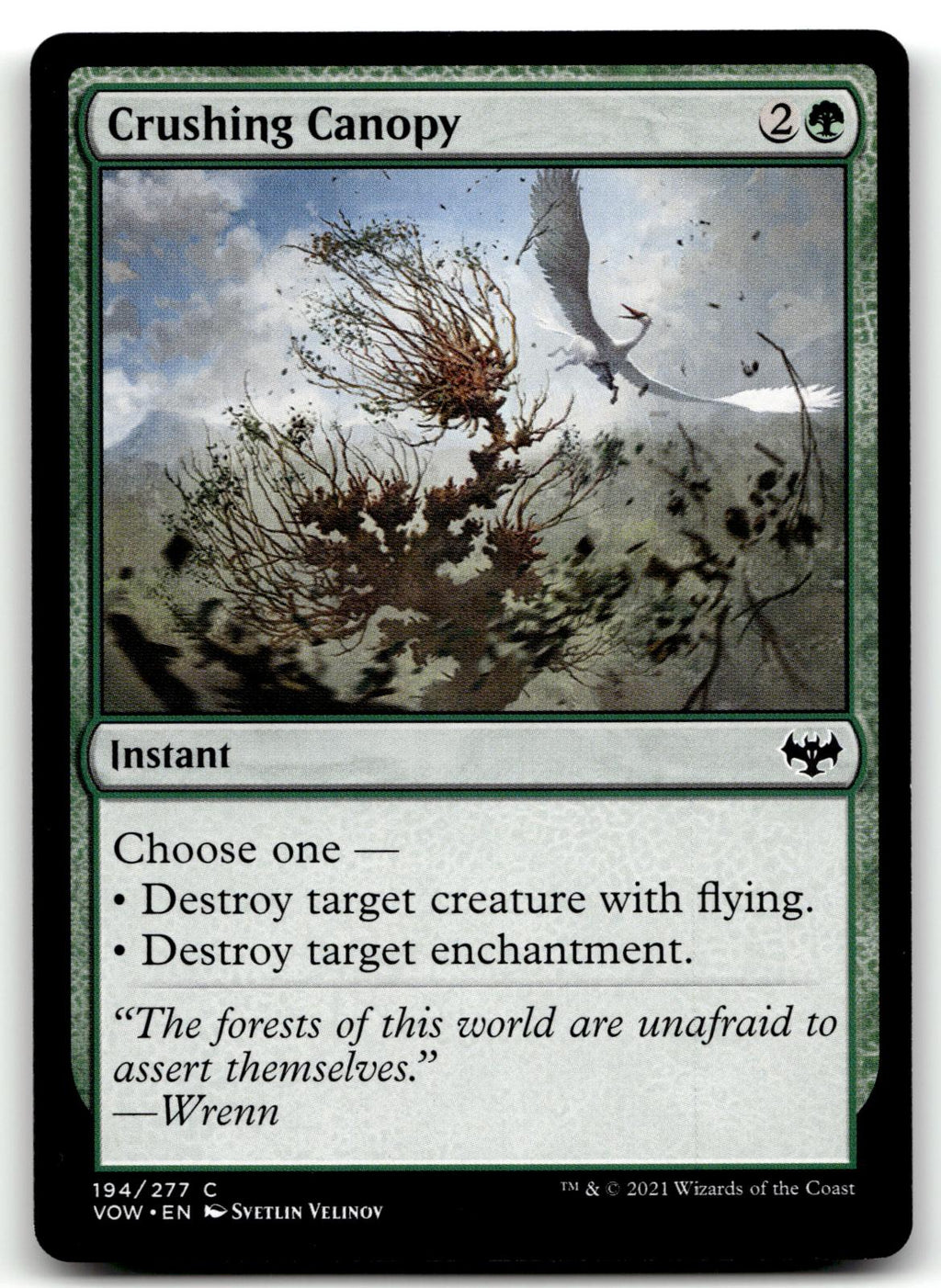 Crushing Canopy 194 Common Innistrad: Crimson Vow Magic: The Gathering Near Mint