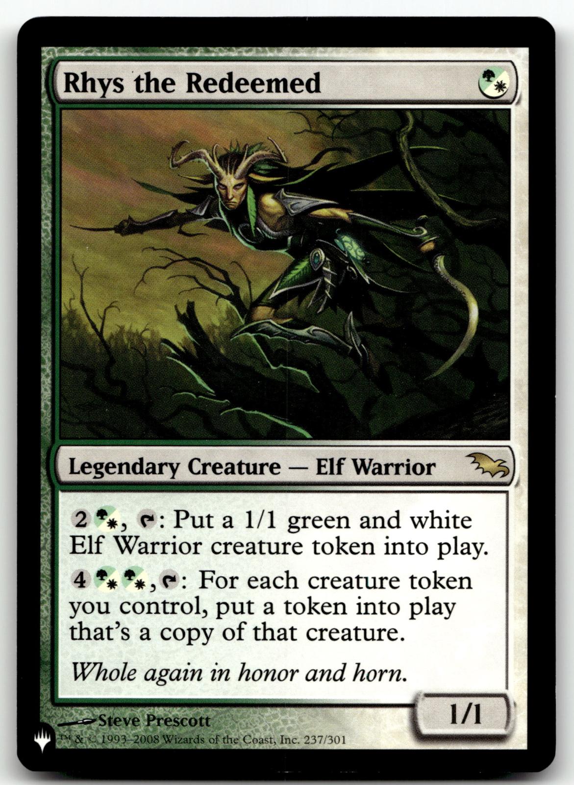 Rhys the Redeemed 237 Rare Shadowmoor Magic: The Gathering Near Mint