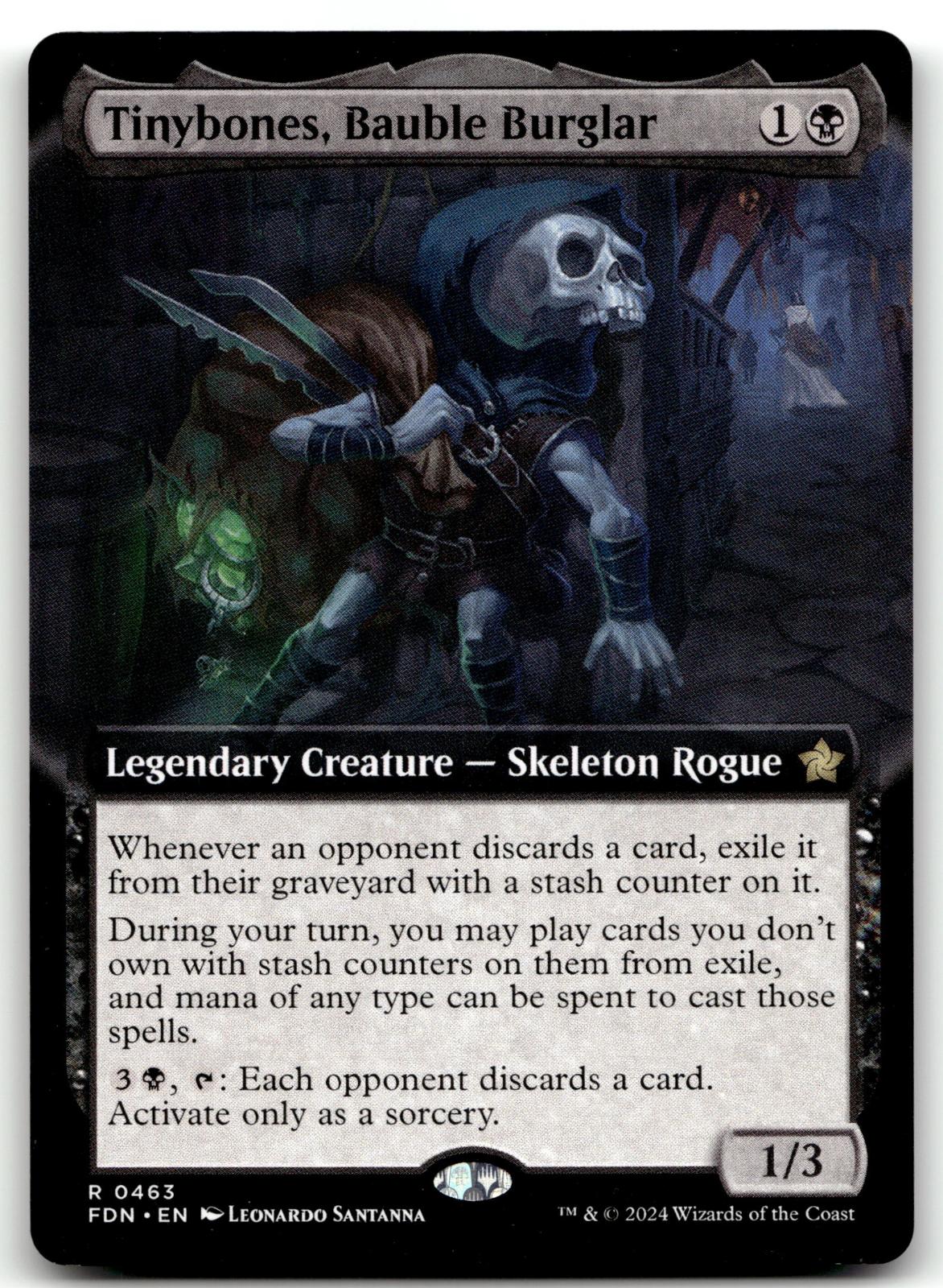 Tinybones, Bauble Burglar (Extended Art) 463 Foundations Magic: The Gathering NM