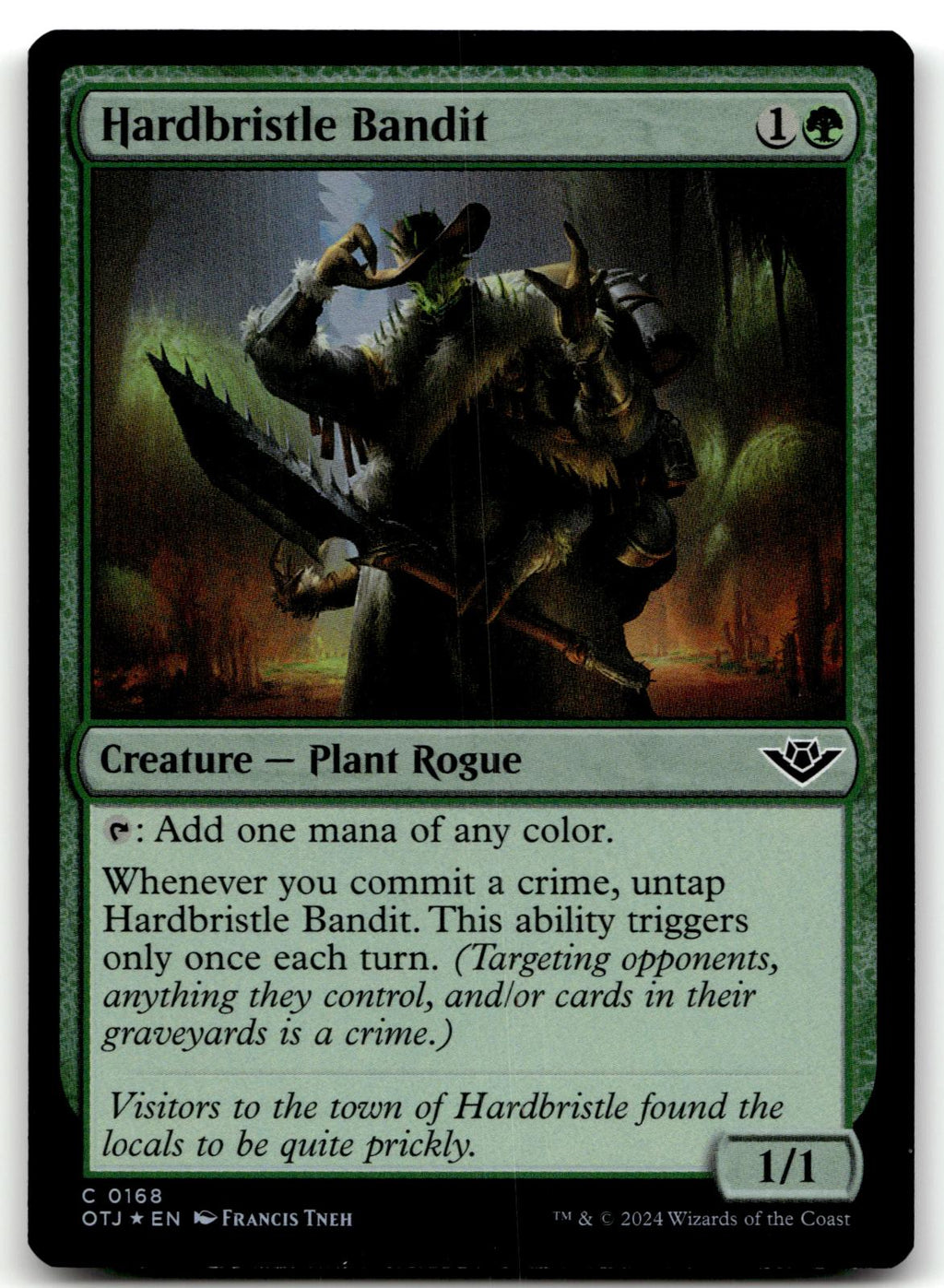 Hardbristle Bandit 168 Outlaws of Thunder Junction Magic: The Gathering Foil NM