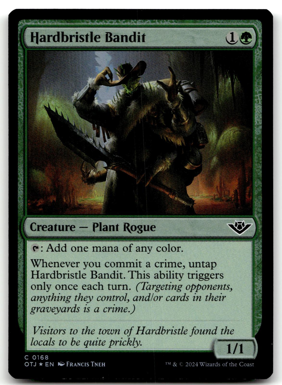 Hardbristle Bandit 168 Outlaws of Thunder Junction Magic: The Gathering Foil NM
