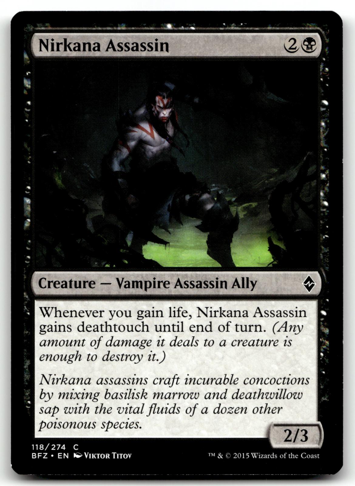 Nirkana Assassin 118 Common Battle for Zendikar Magic: The Gathering Near Mint