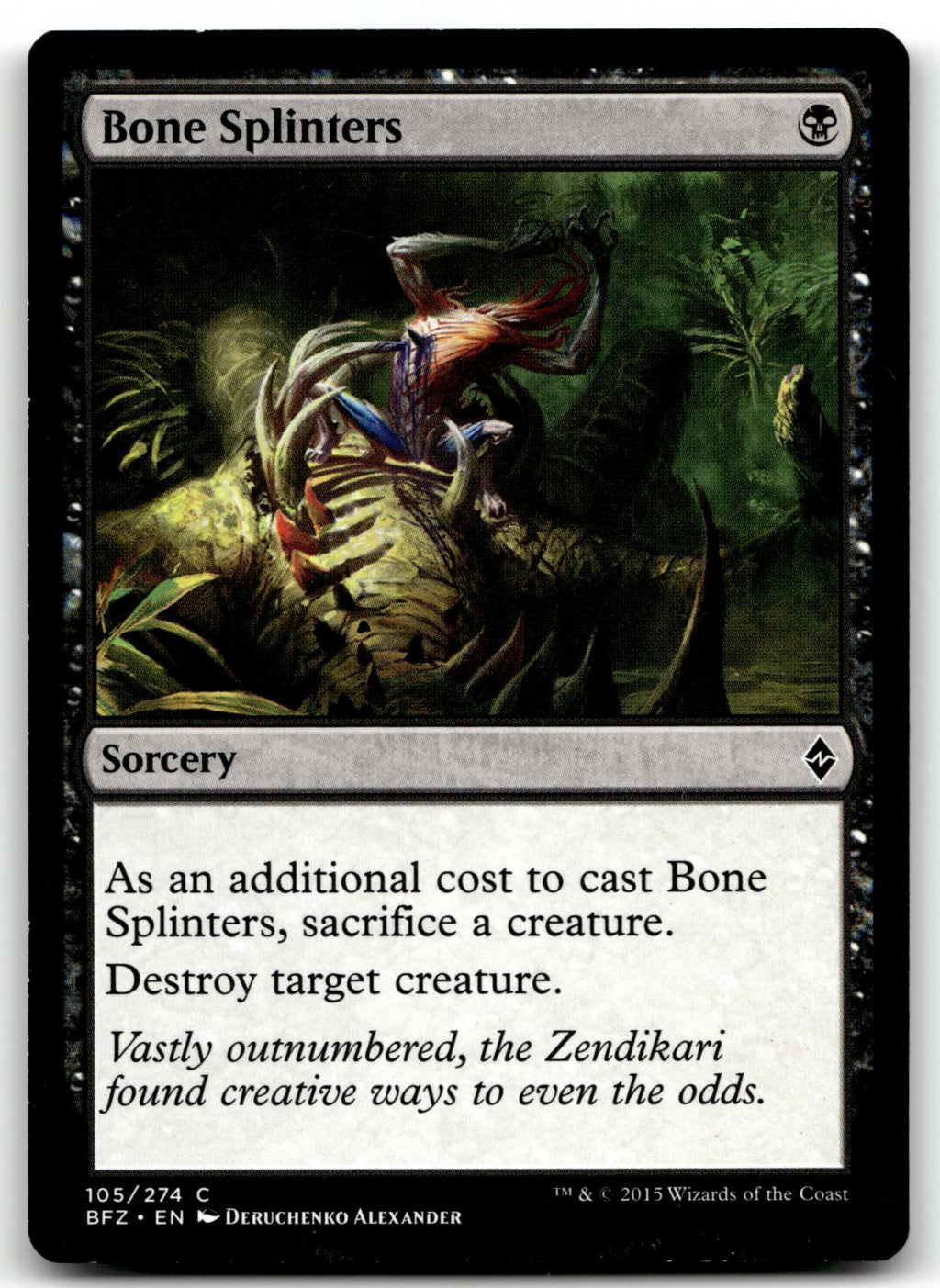 Bone Splinters 105 Common Battle for Zendikar Magic: The Gathering Near Mint