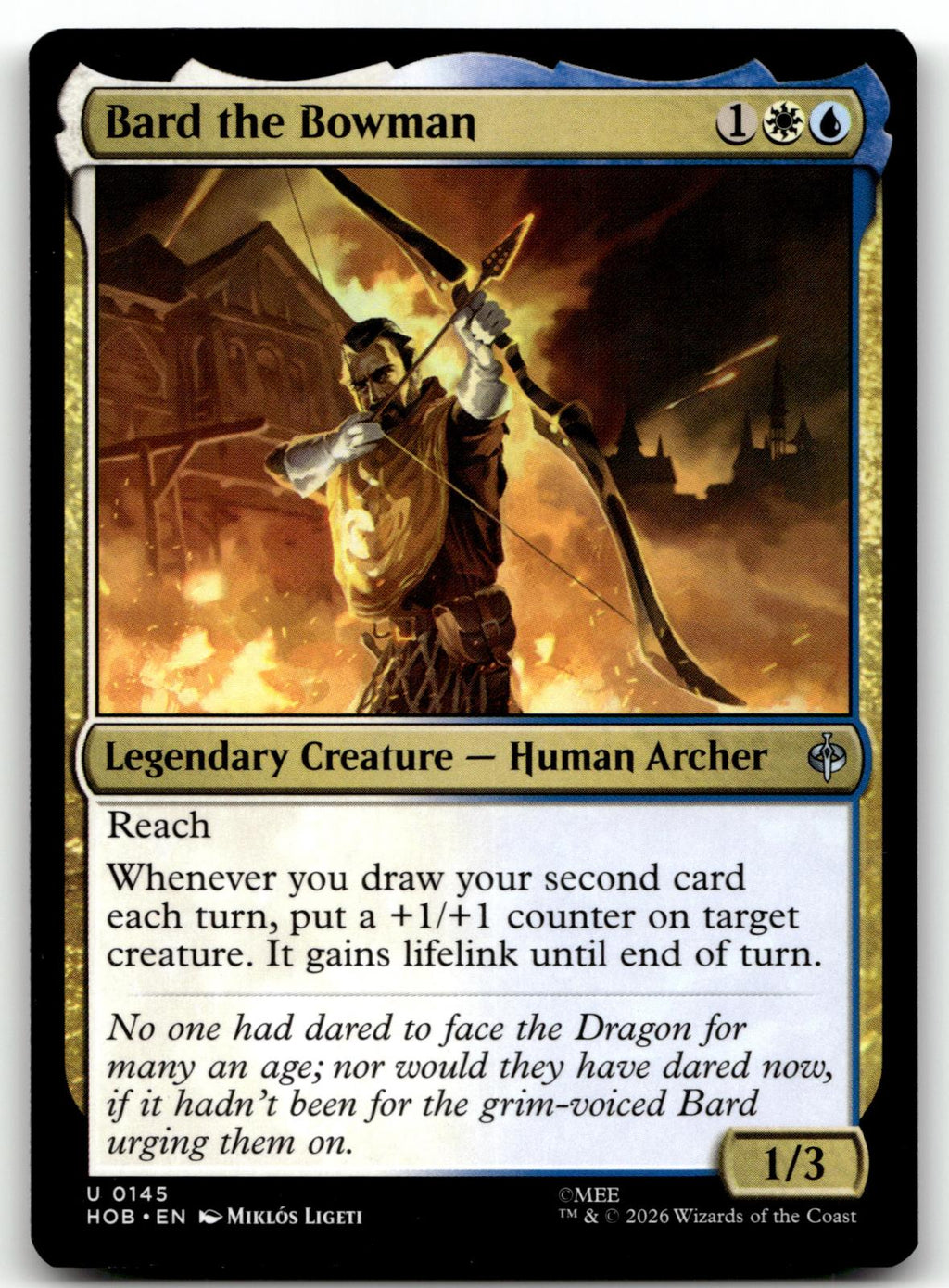 Bard the Bowman 145 Uncommon The Hobbit Magic: The Gathering Near Mint