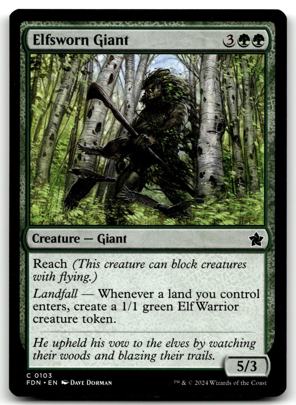 Elfsworn Giant 103 Common Foundations Magic: The Gathering Near Mint