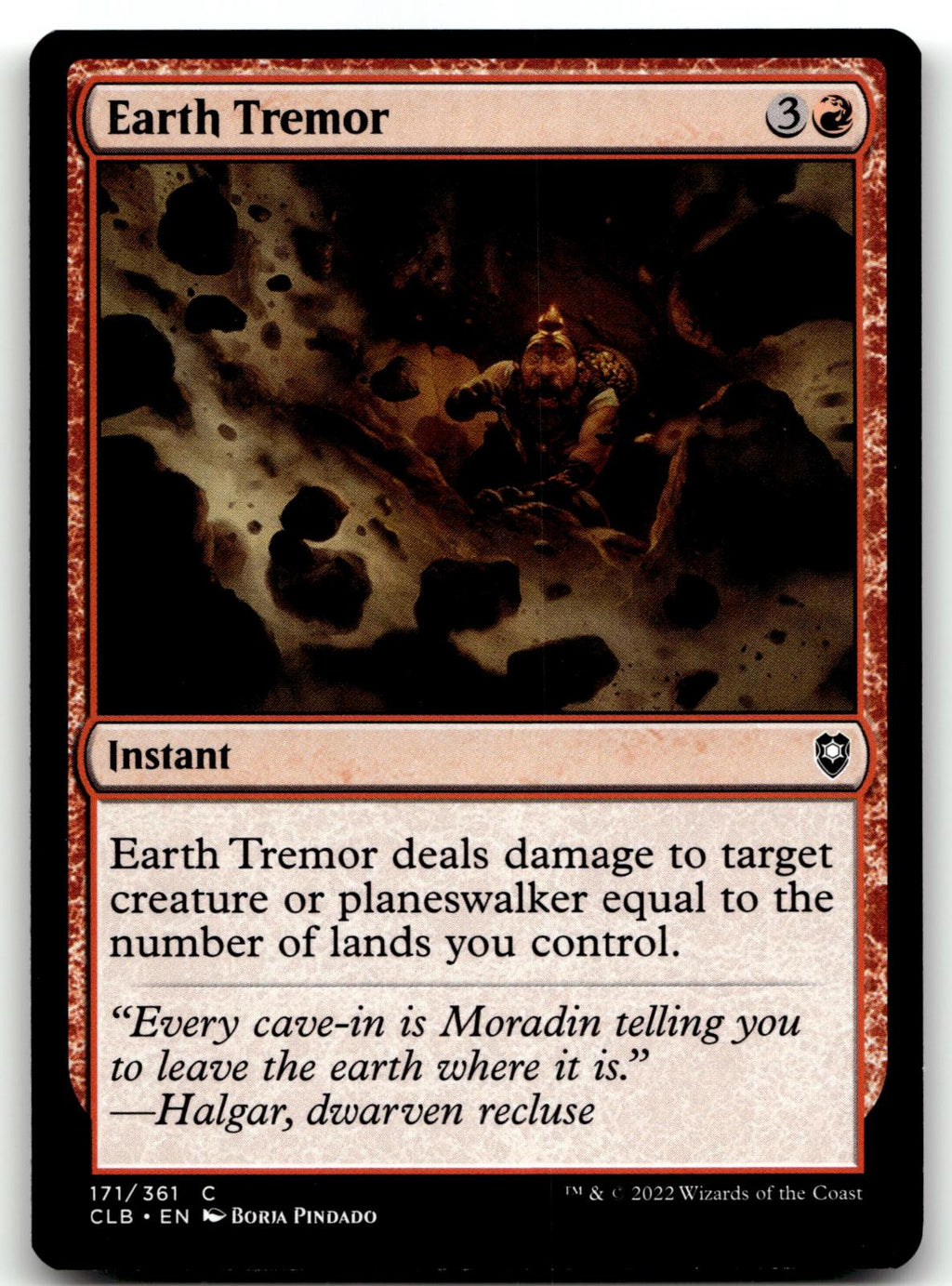 Earth Tremor 171 Commander Legends: Battle for Baldur's Gate Magic: The Gathering NM