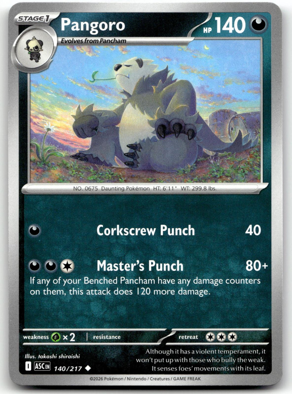 Pangoro 140/217 Uncommon Ascended Heroes Pokemon Near Mint