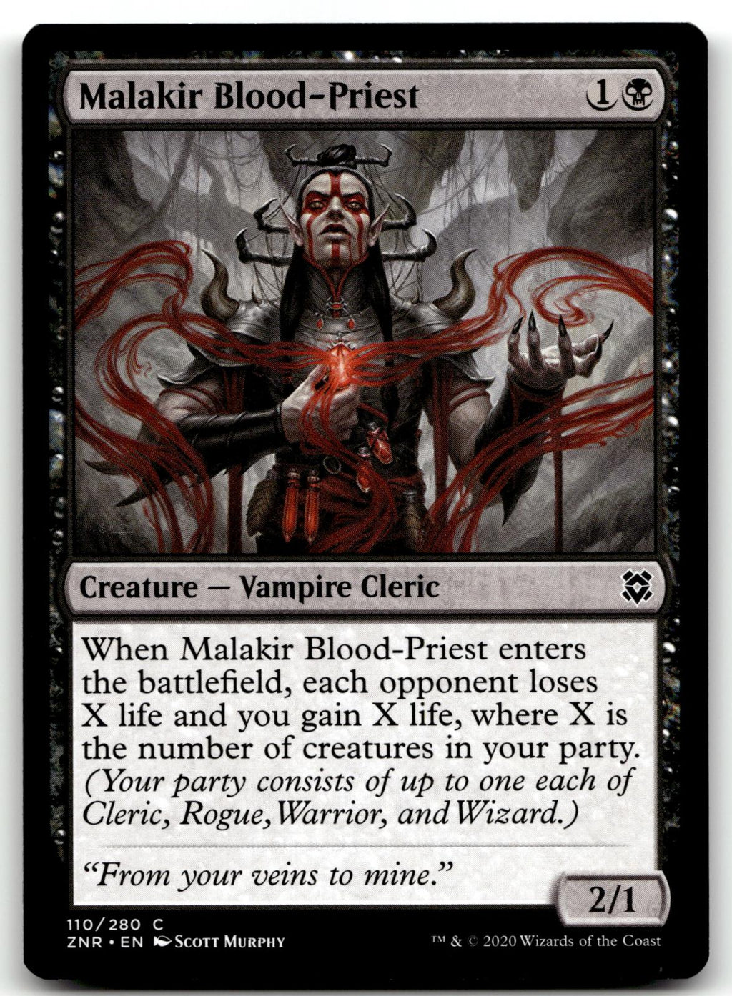 Malakir Blood-Priest 110 Common Zendikar Rising Magic: The Gathering Near Mint