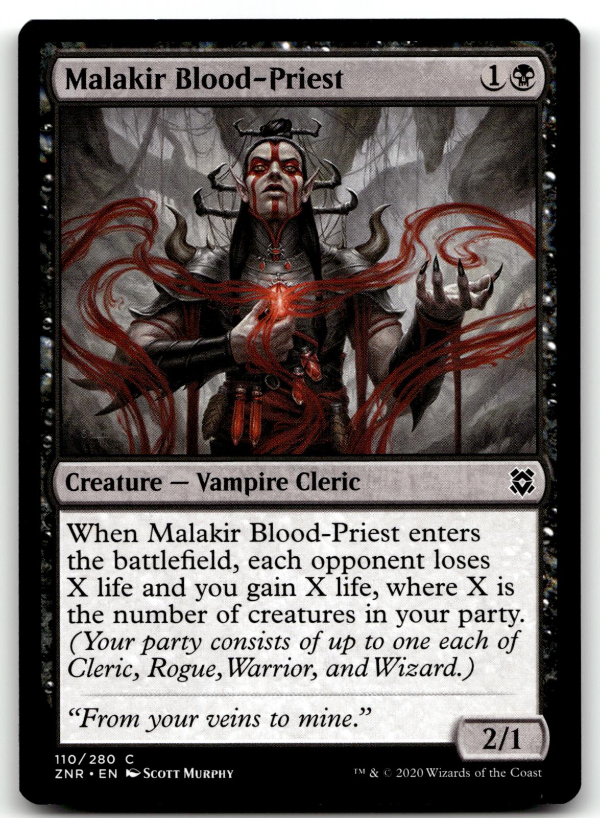 Malakir Blood-Priest 110 Common Zendikar Rising Magic: The Gathering Near Mint