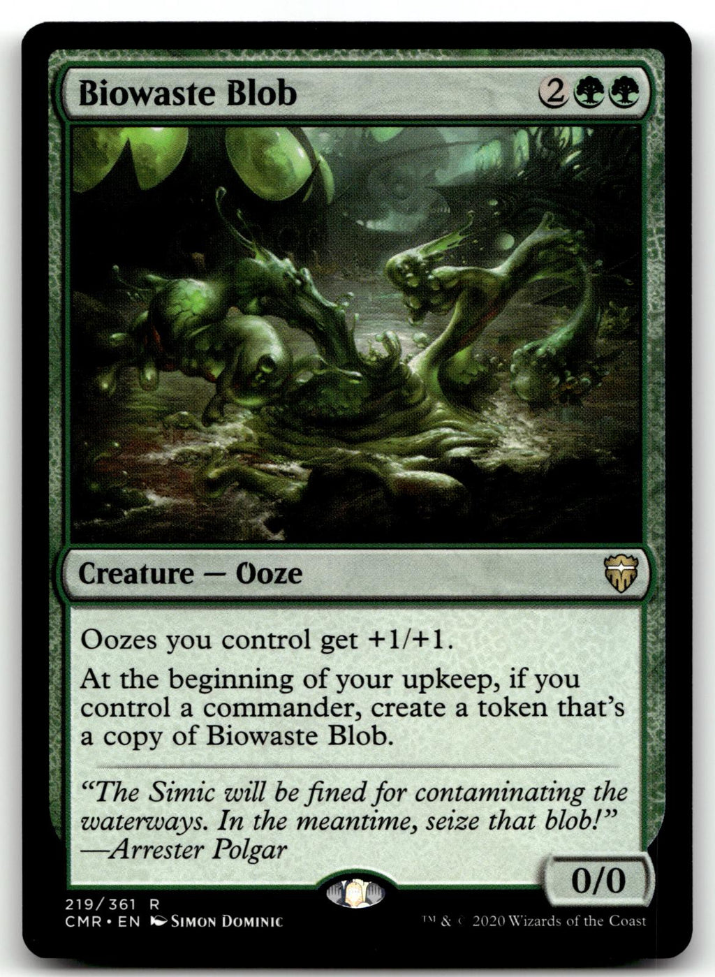 Biowaste Blob 219 Rare Commander Legends Magic: The Gathering Near Mint