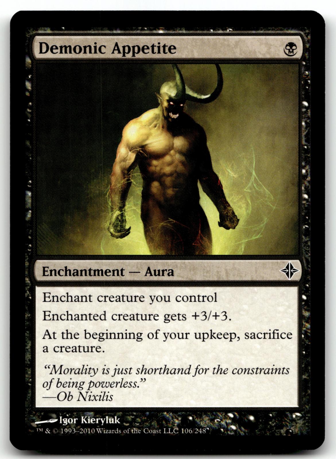 Demonic Appetite 106 Common Rise of the Eldrazi Magic: The Gathering Near Mint