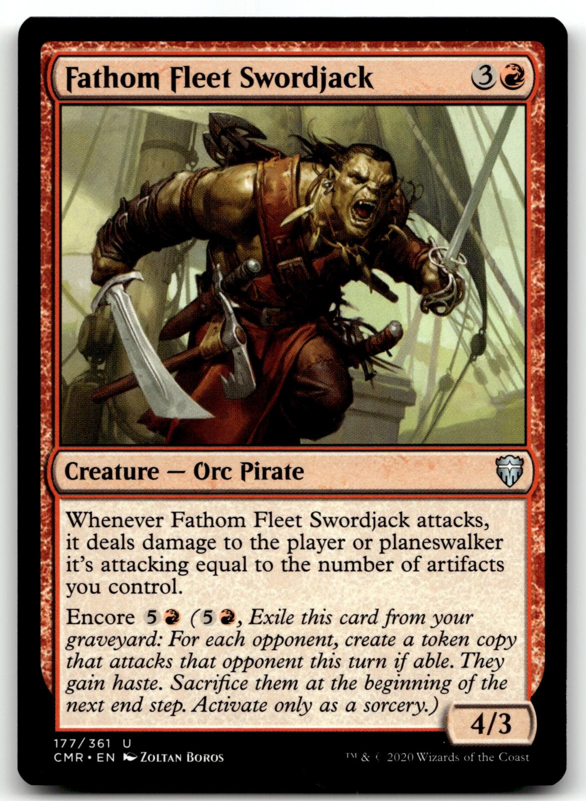 Fathom Fleet Swordjack 177 Uncommon Commander Legends Magic: The Gathering NM