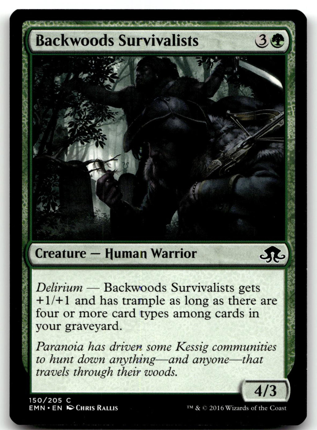 Backwoods Survivalists 150 Common Eldritch Moon Magic: The Gathering Near Mint