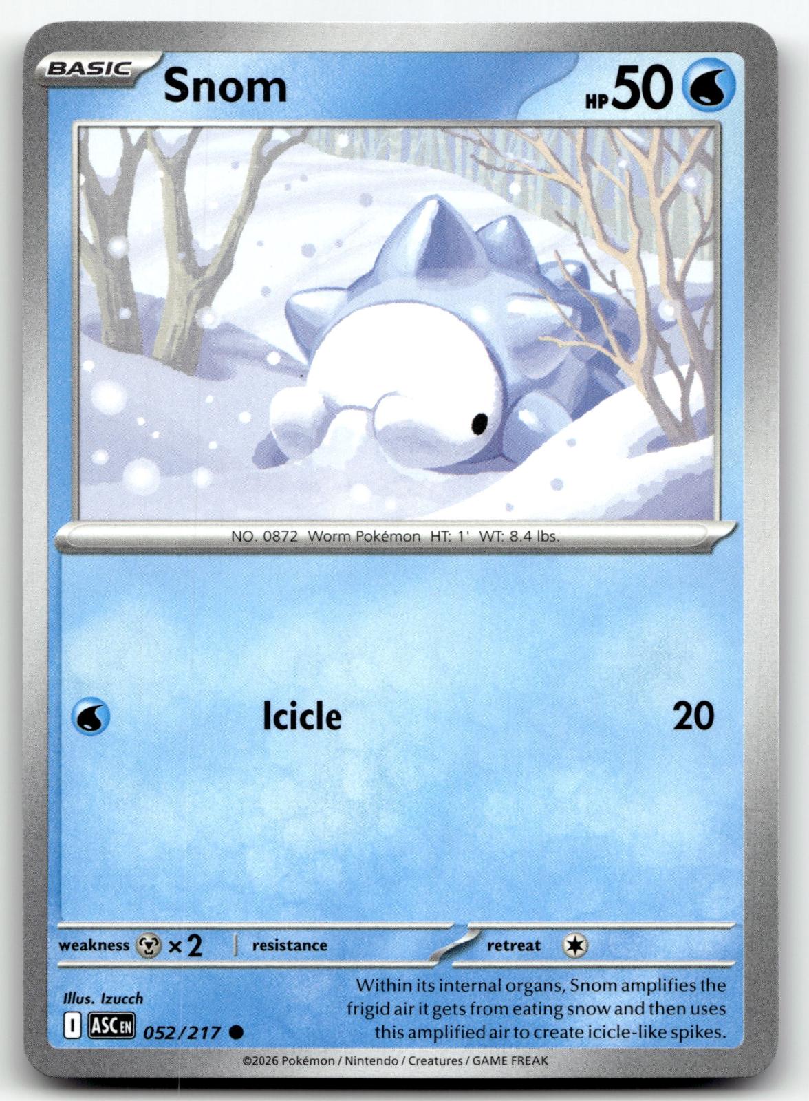 Snom 052/217 Common Ascended Heroes Pokemon Near Mint