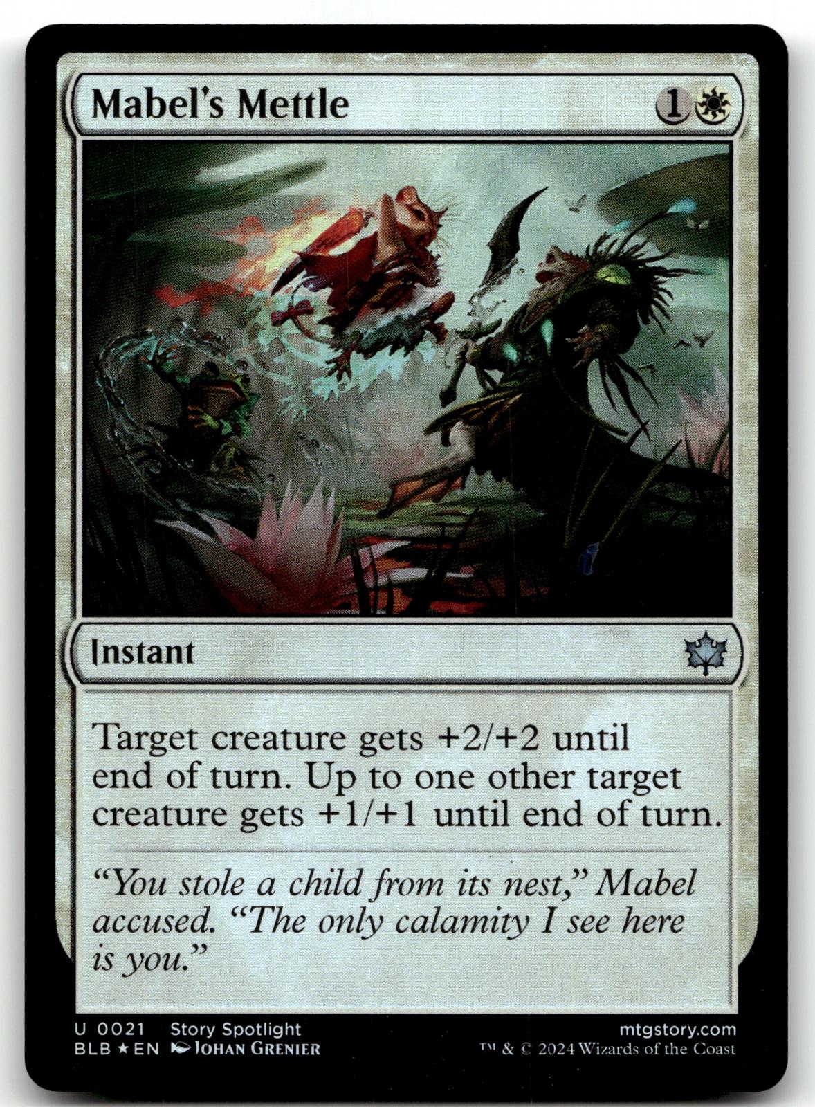 Mabel's Mettle 21 Uncommon Bloomburrow Magic: The Gathering Foil Near Mint