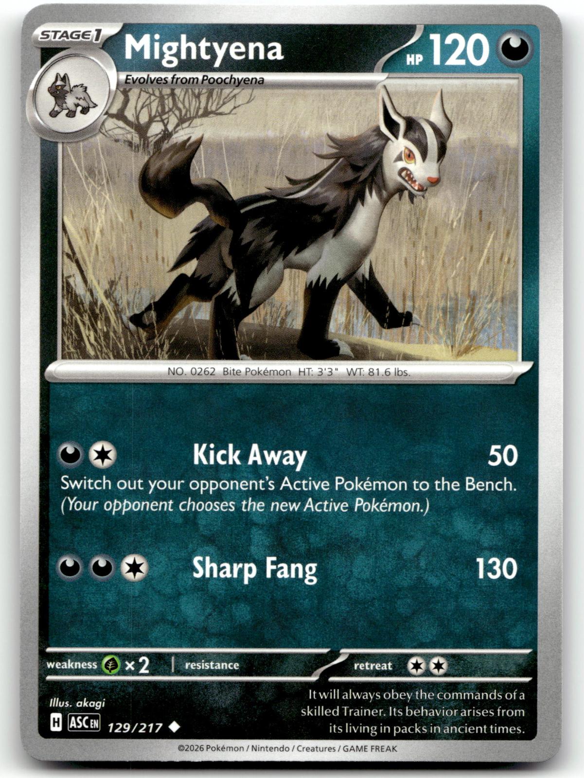 Mightyena 129/217 Uncommon Ascended Heroes Pokemon Near Mint