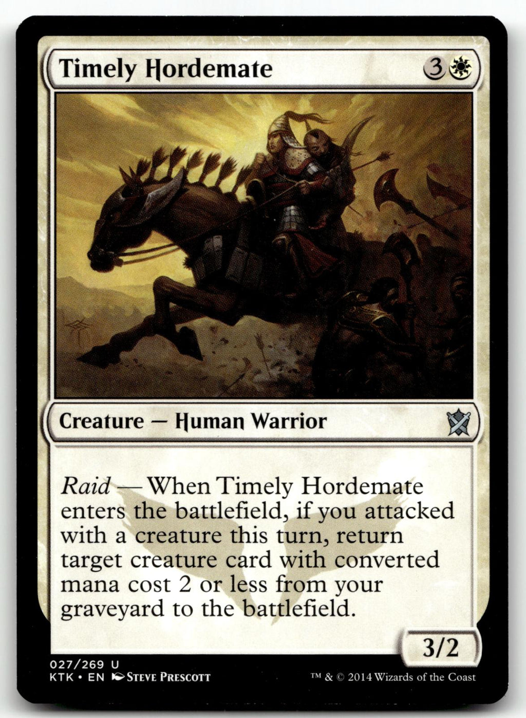 Timely Hordemate 27 Uncommon Khans of Tarkir Magic: The Gathering Near Mint