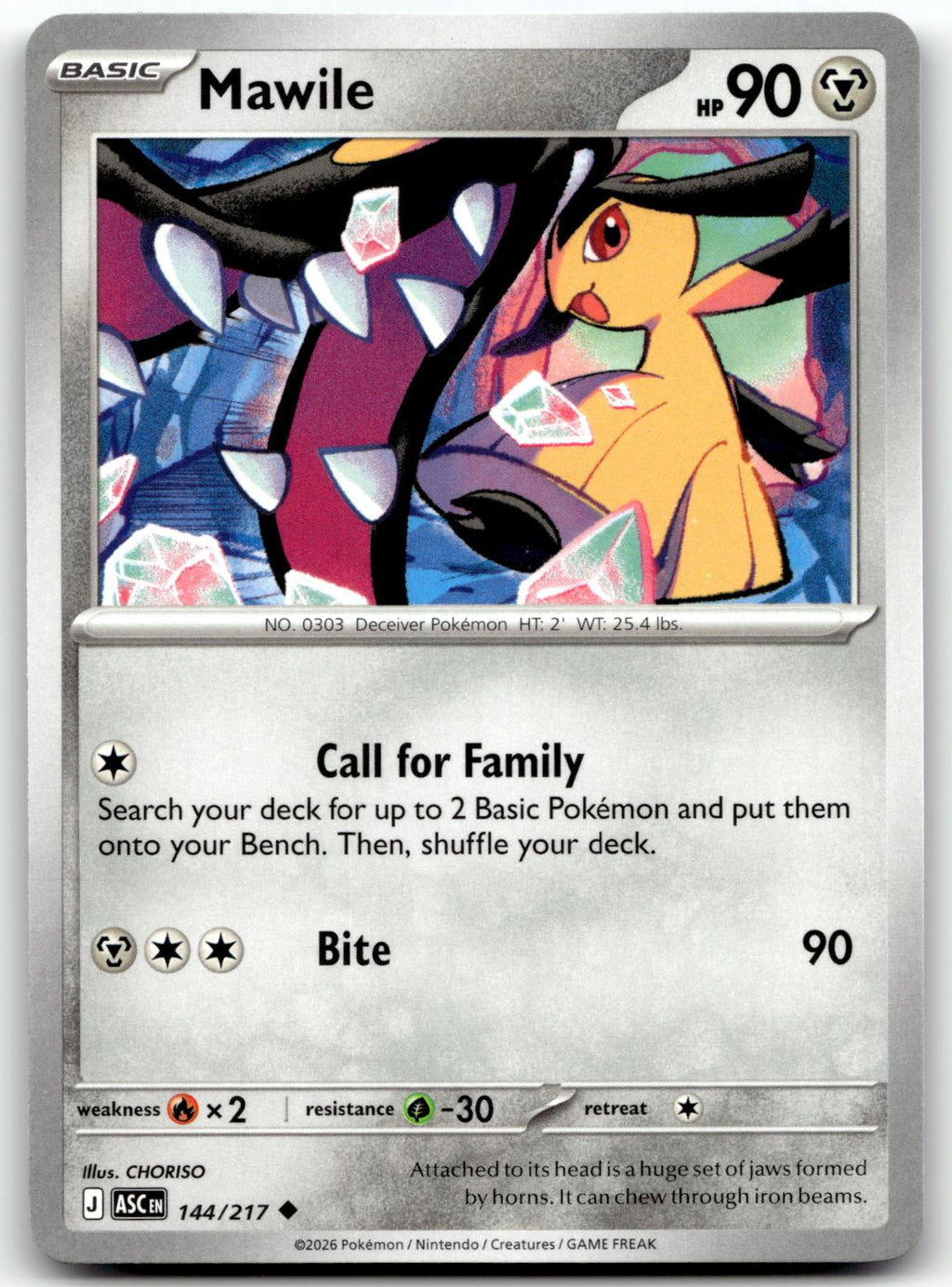 Mawile 144/217 Uncommon Ascended Heroes Pokemon Near Mint