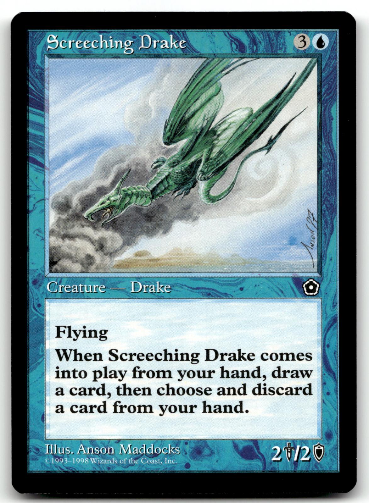 Screeching Drake Common Portal Second Age Magic: The Gathering Near Mint