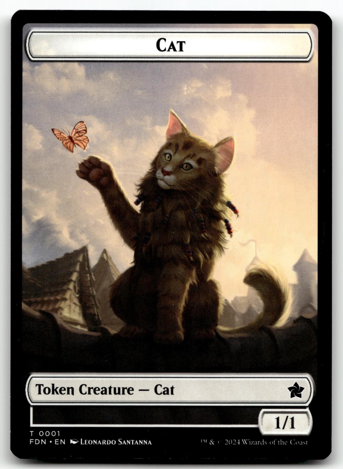 Cat (0001) // Cat (0002) Doubled-Sided Token 1 // 2 Foundations Magic: 
