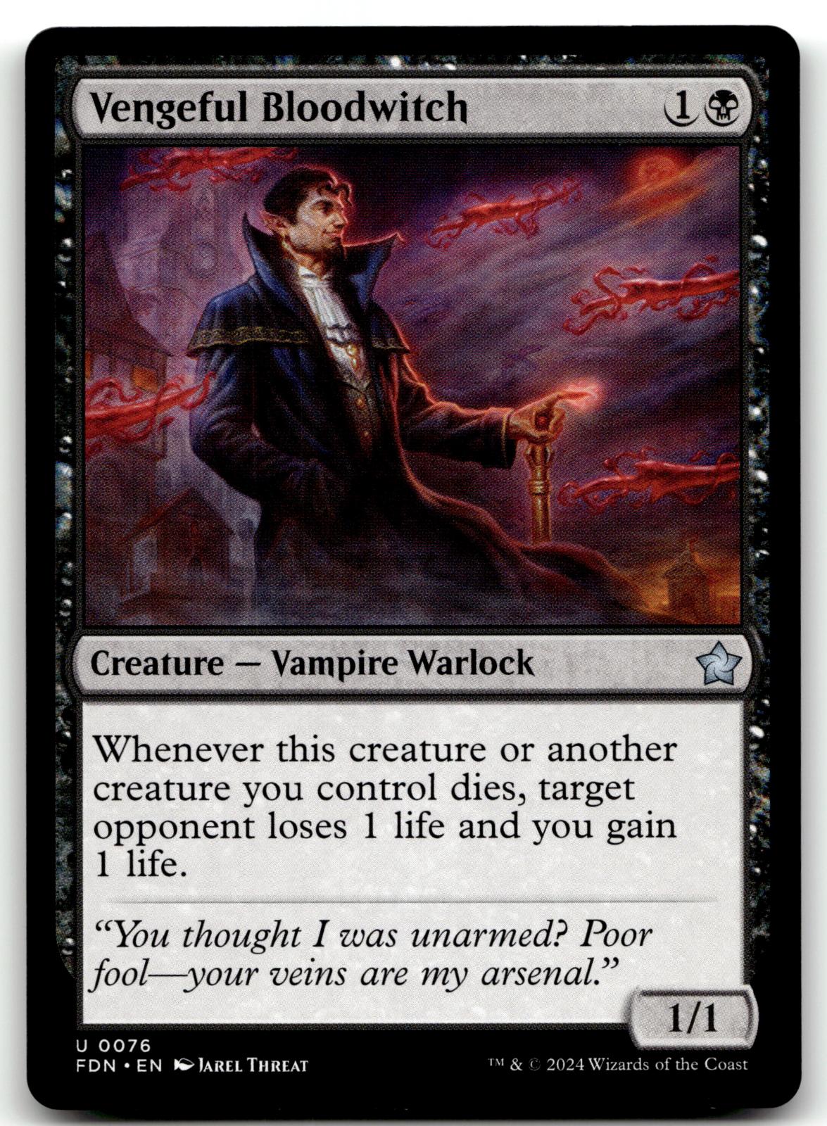 Vengeful Bloodwitch 76 Uncommon Foundations Magic: The Gathering Near Mint