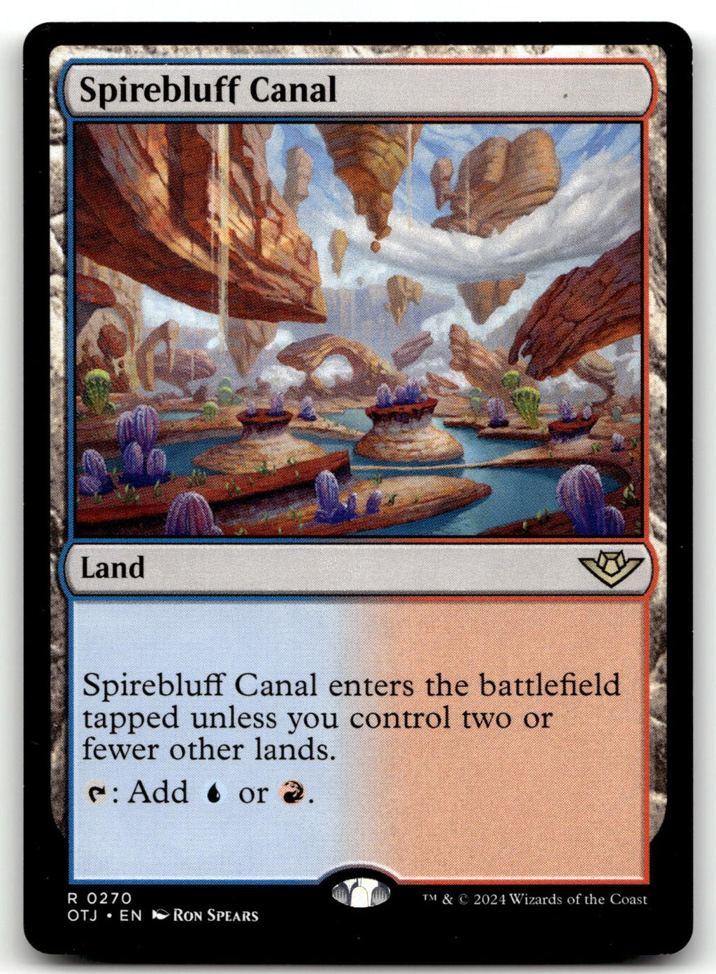 Spirebluff Canal 270 Rare Outlaws of Thunder Junction Magic: The Gathering NM