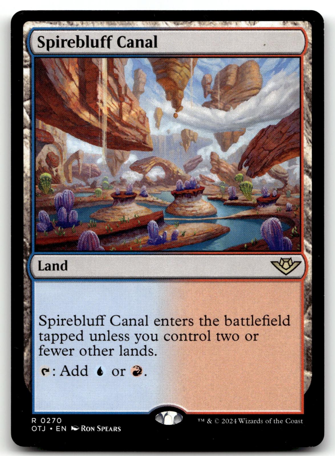 Spirebluff Canal 270 Rare Outlaws of Thunder Junction Magic: The Gathering NM