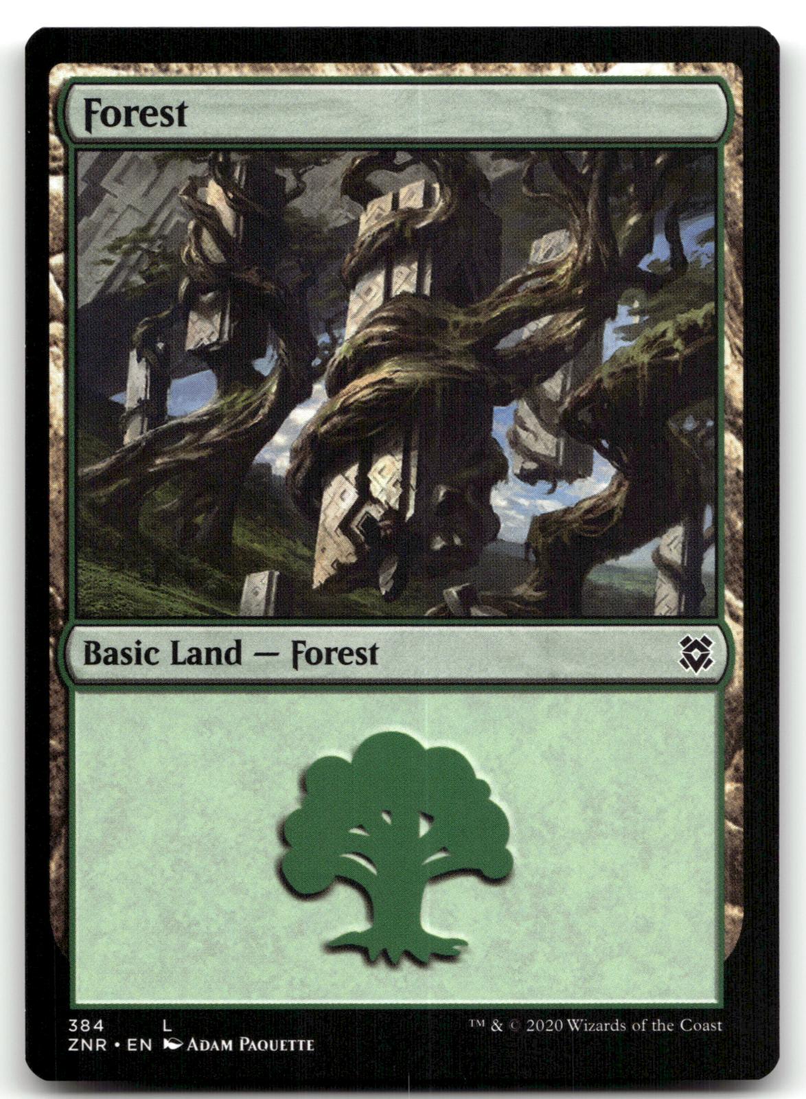 Forest 384 Land Zendikar Rising Magic: The Gathering Near Mint
