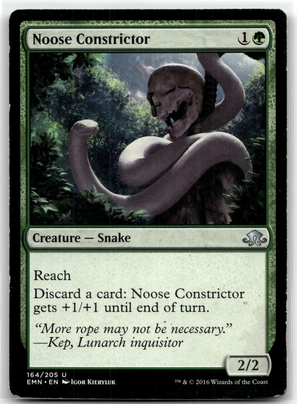 Noose Constrictor 164 Uncommon Eldritch Moon Magic: The Gathering Near Mint