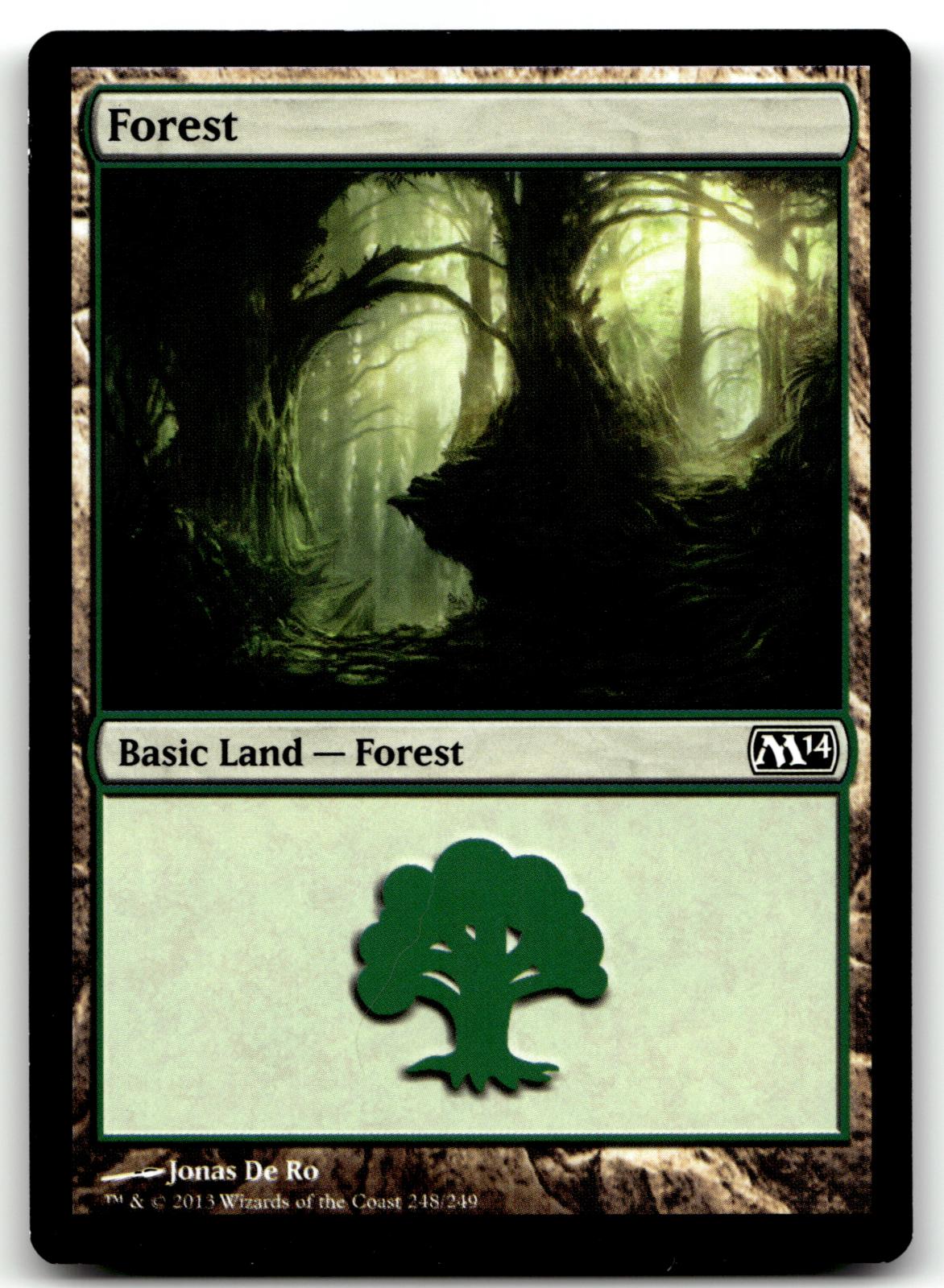 Forest (248) 248 Land Magic 2014 (M14) Magic: The Gathering Near Mint