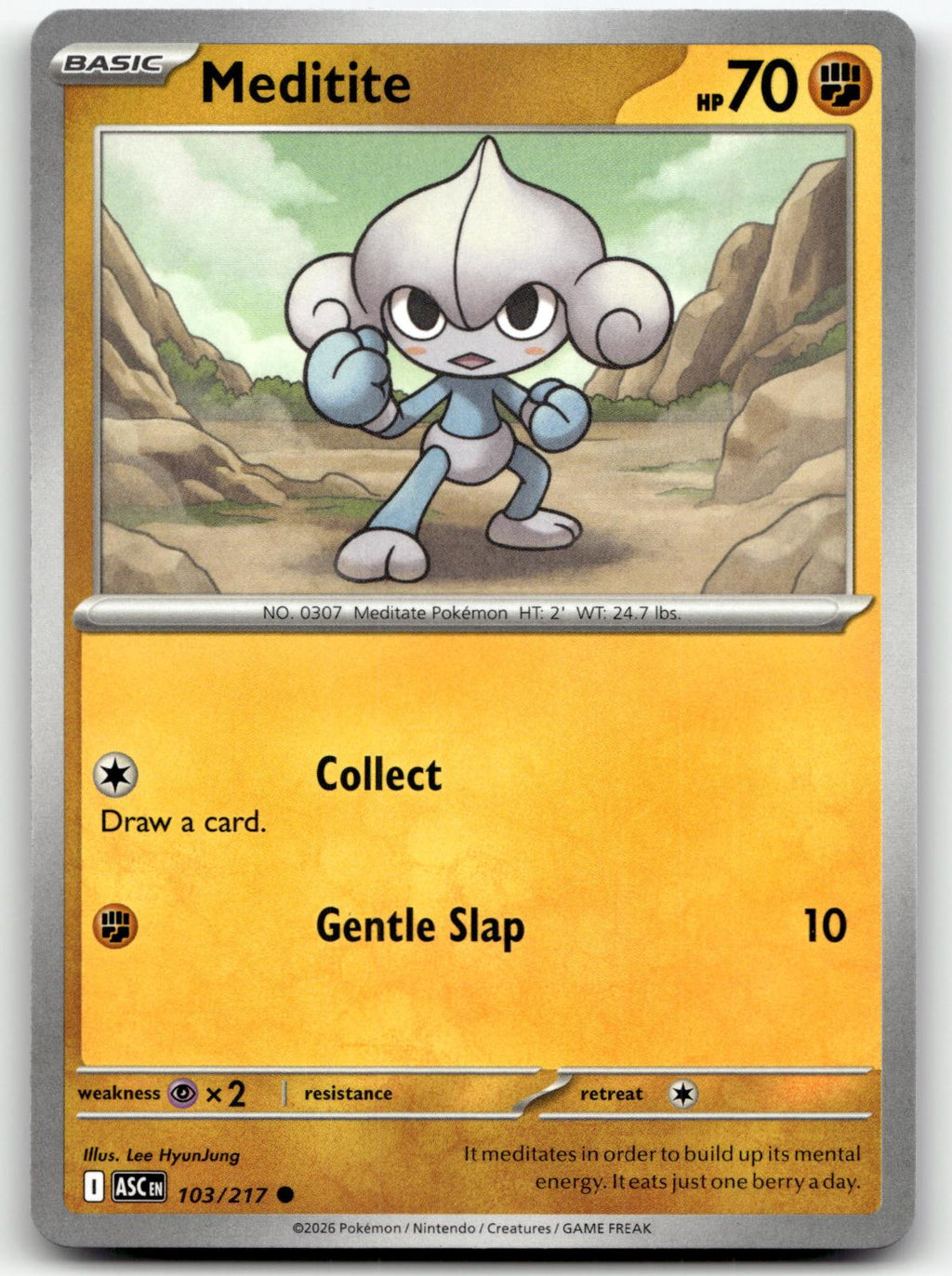 Meditite 103/217 Common Ascended Heroes Pokemon Near Mint