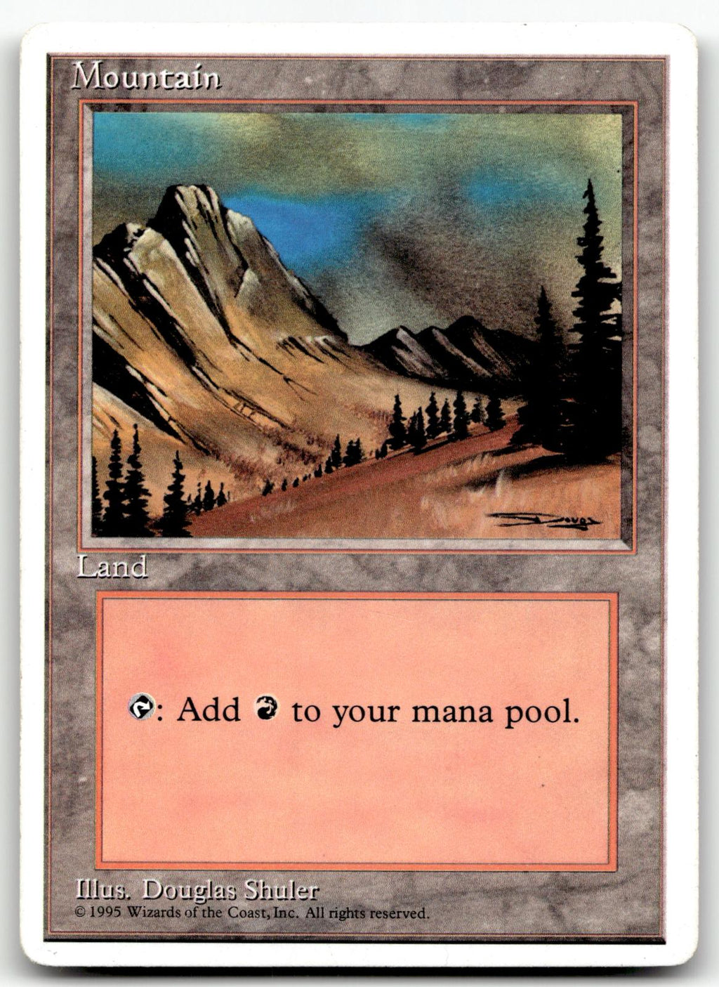 Mountain (C) 182 Land Fourth Edition Magic: The Gathering Near Mint