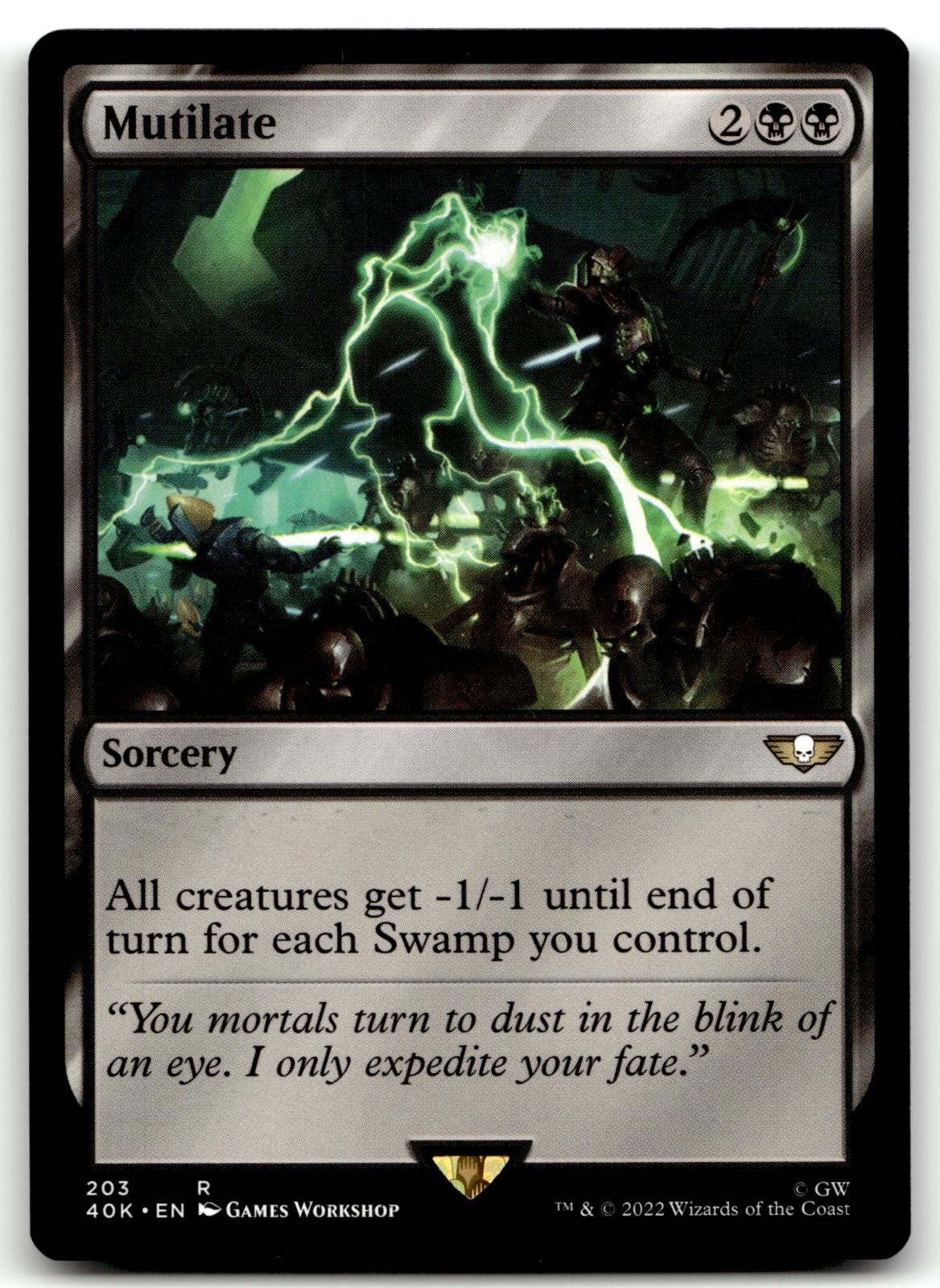 Mutilate 203 Rare Universes Beyond: Warhammer 40,000 Magic: The Gathering NM