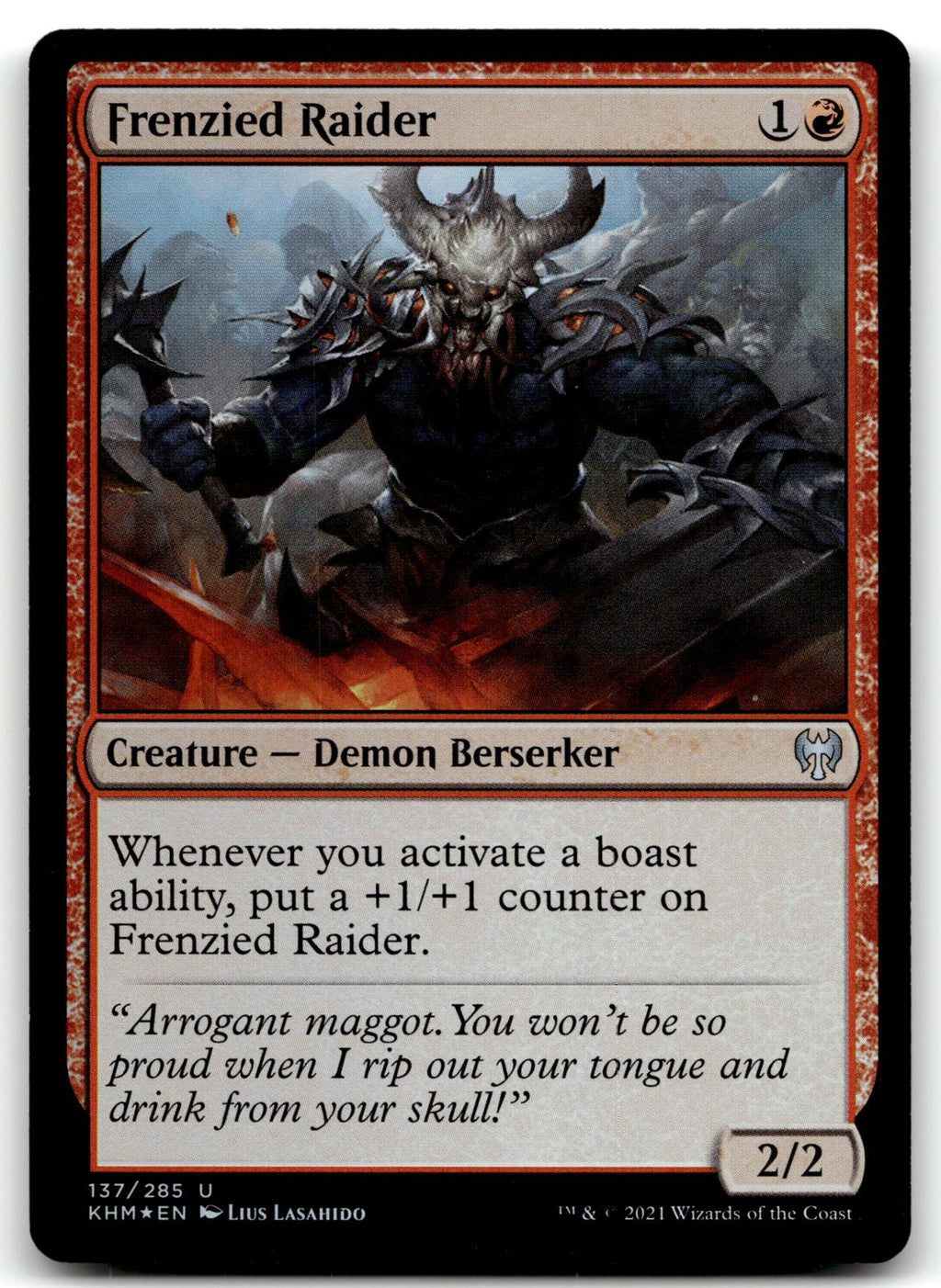 Frenzied Raider 137 Uncommon Kaldheim Magic: The Gathering Foil Near Mint
